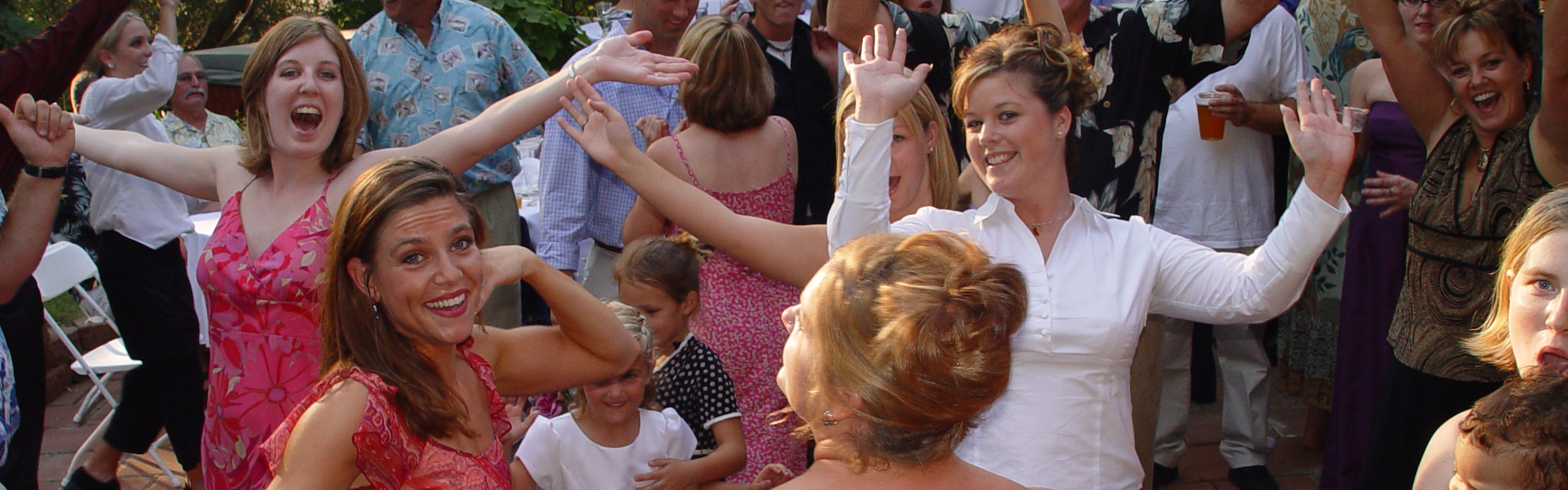 Wedding guests dancing to Peter Morgan Group