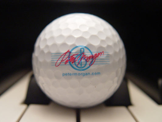 Peter Morgan logo golf ball